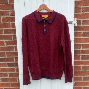 Prestige Original knitted pollo collard preppy sweater NWT